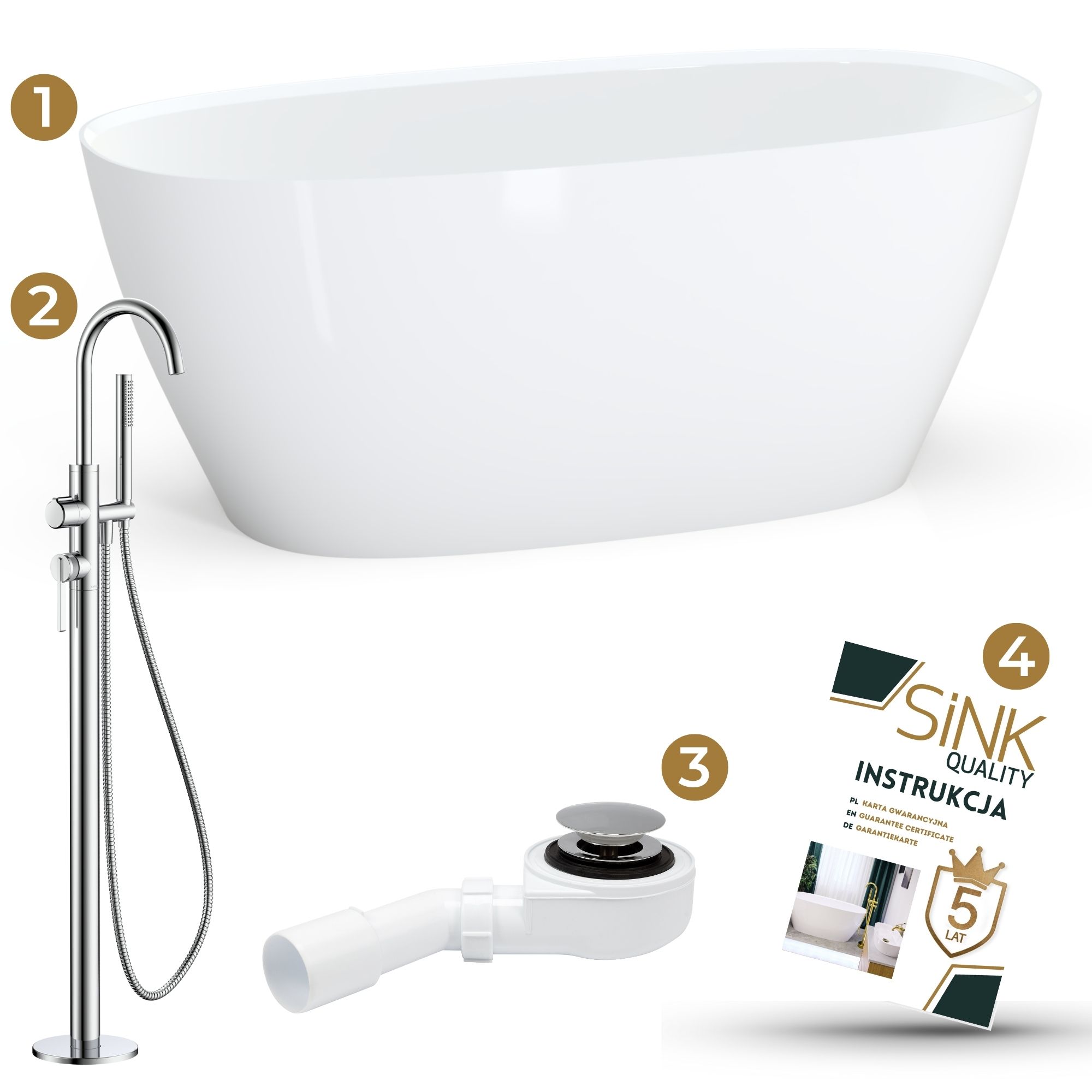 Zestaw: Wanna LENA 150 + bateria wolnostojąca